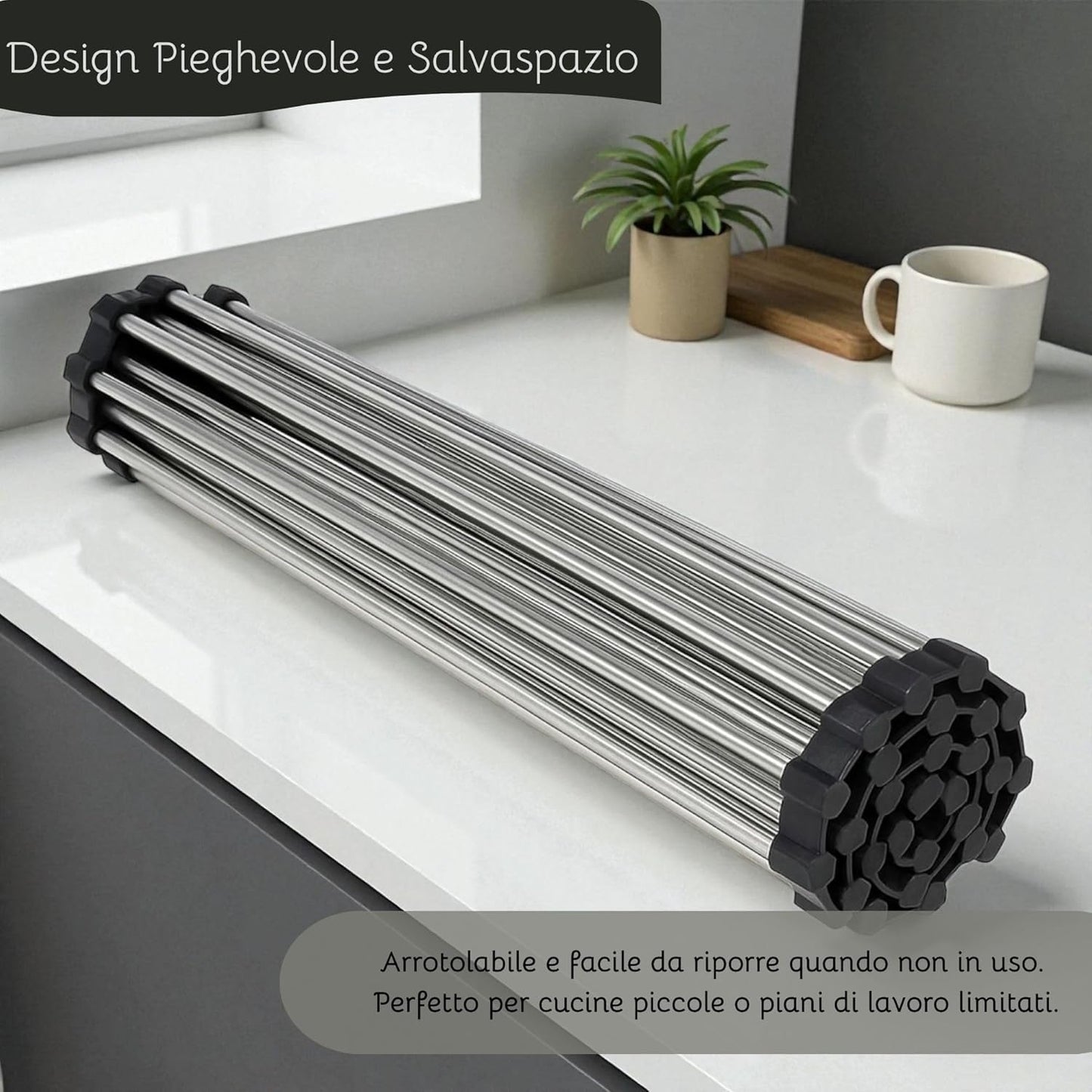 Esila Scolapiatti da Appoggio in Acciaio Inossidabile