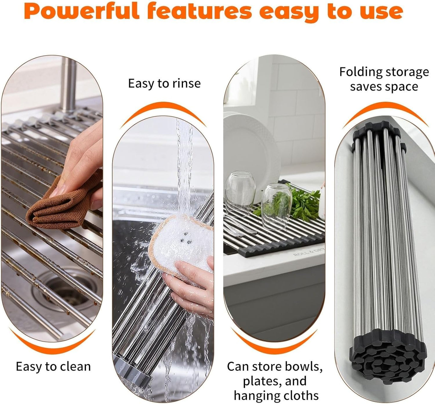 Esila Scolapiatti da Appoggio in Acciaio Inossidabile